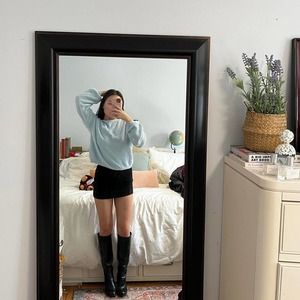 Shein Baby Blue Fuzzy Sweater Top